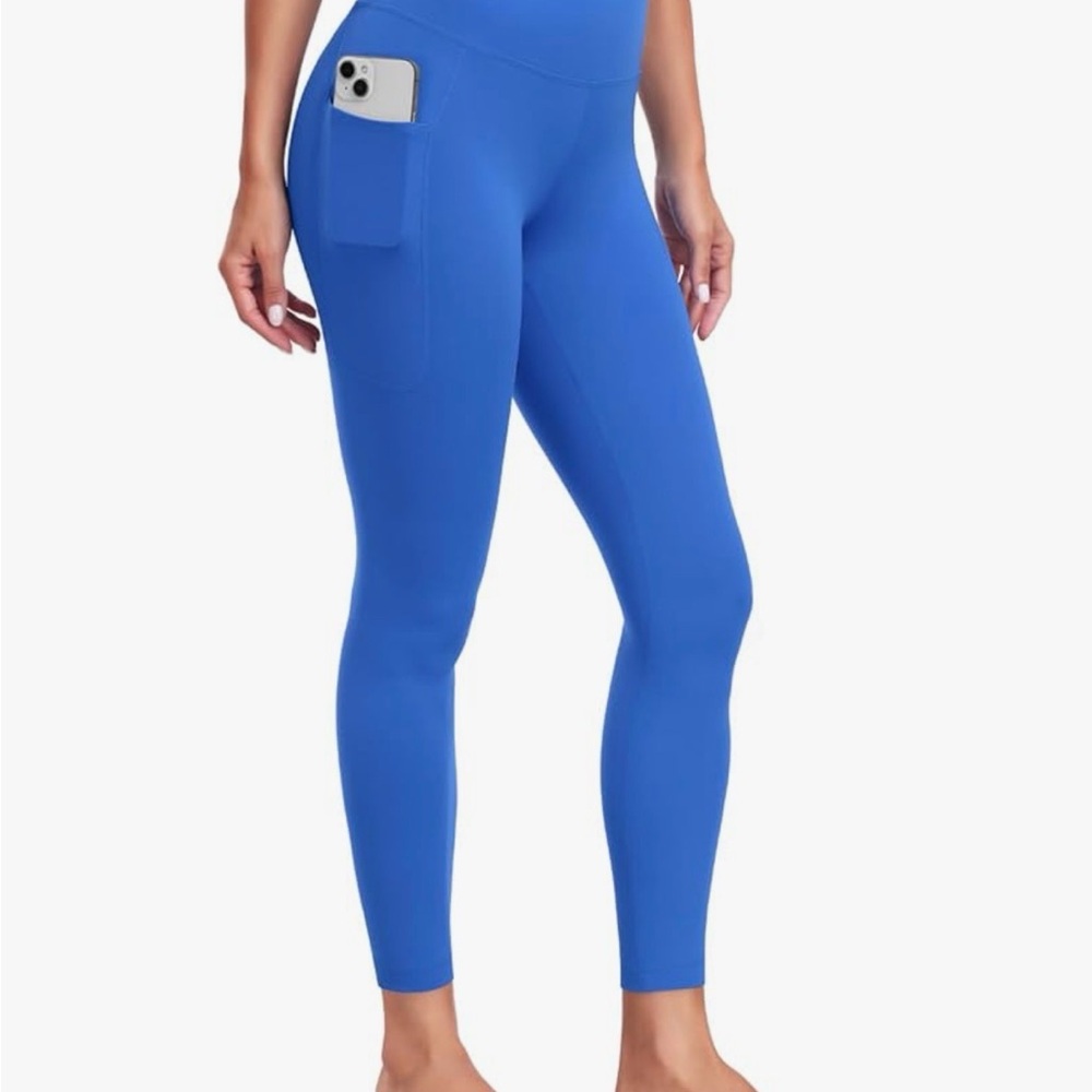 High-Rise Royal Blue Leggings with Side Pockets